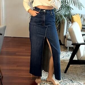 Mother The Bombshell Maxi Denim Blue Skirt size 24 New